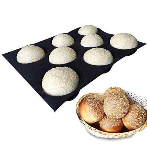 Versatile Silicone Bun Bread Forms Round Shape Trays Perforated Bakery Molds Fit Half Pan Size Convenient
