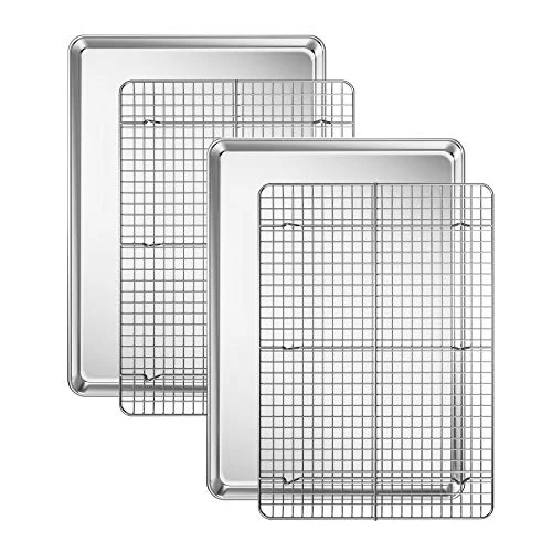 Versatile Baking Sheet with Cooling Rack Set 2 Sheets 2 Racks Top-Quality