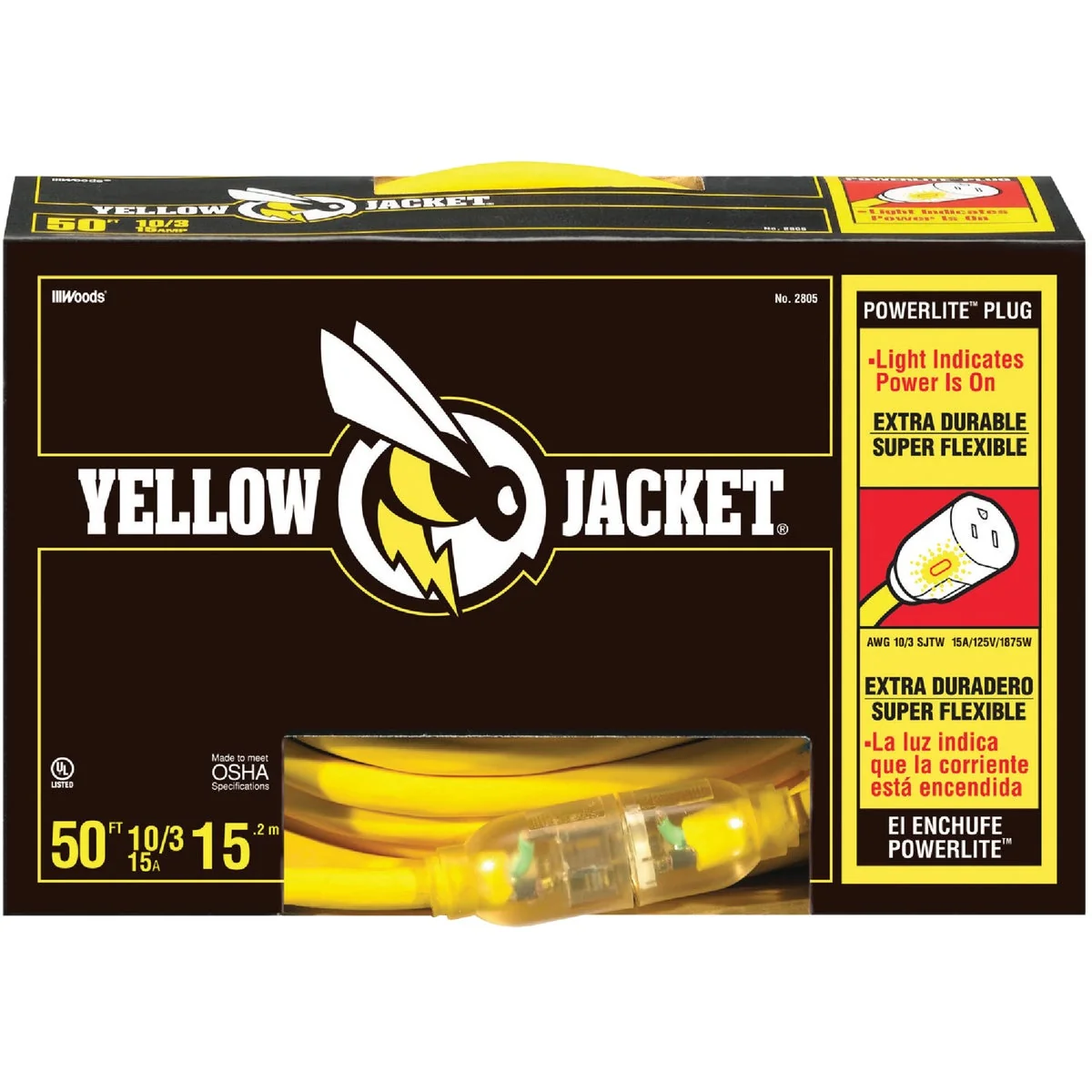 World-Class Yellow Jacket 50 Ft. 10 3 Contractor Grade Extension Cord Smart
