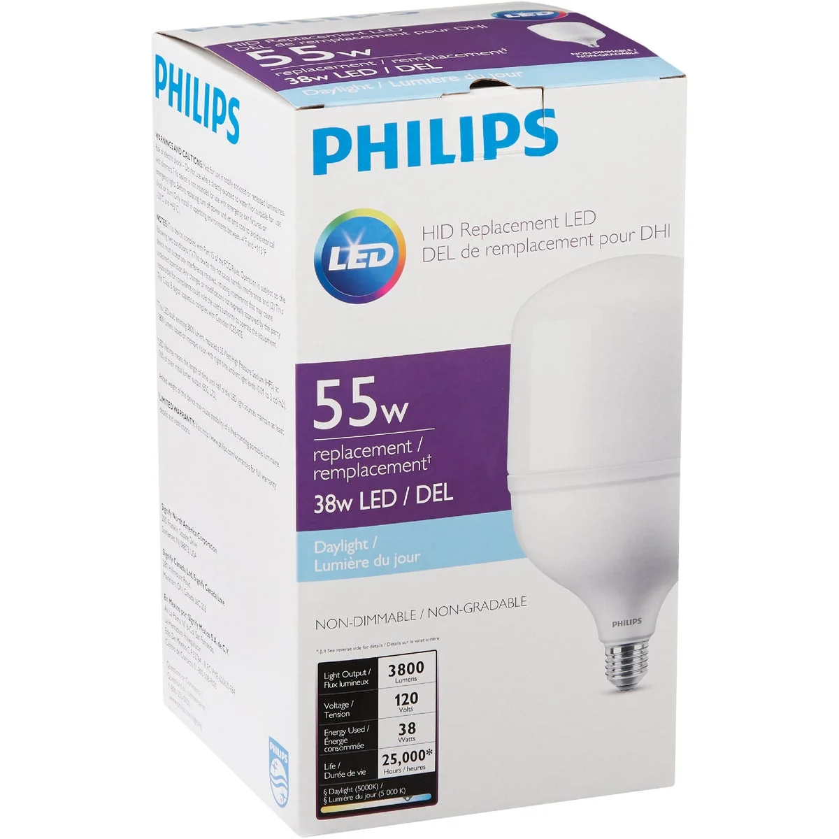 Proven Philips 38W Frosted T-Shape Medium Base LED High-Intensity Light Bulb 200W Incandescent Equivalent Elite