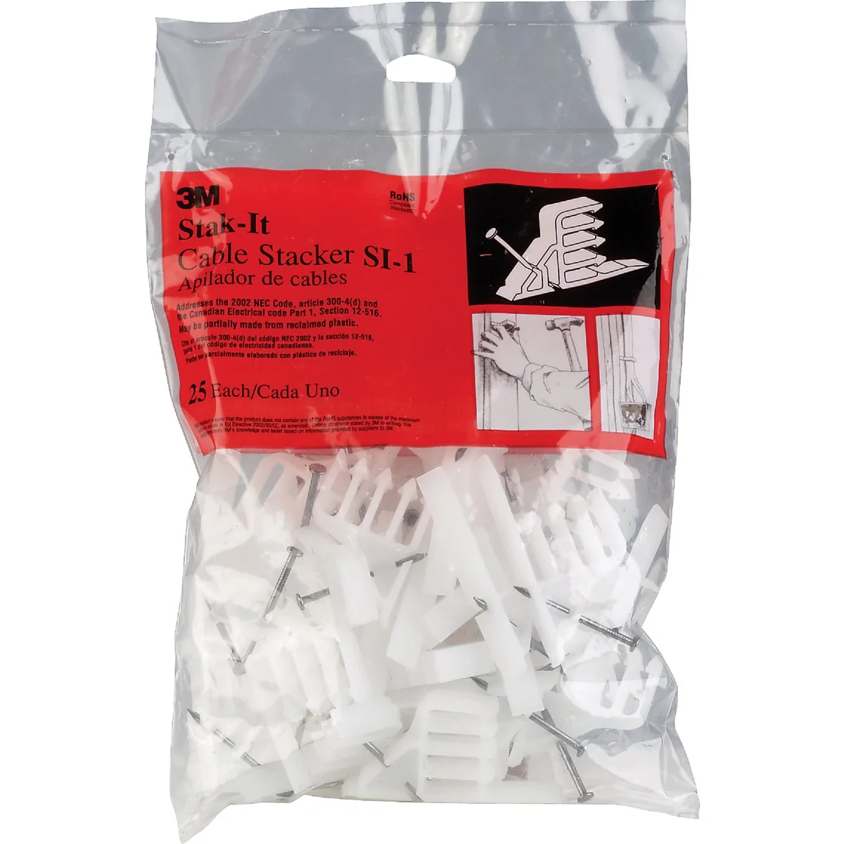 Functional 3M Stak-It 14-2 to 10-2 AWG Reclaimed Plastic Cable Stacker 25-Pack Powerful