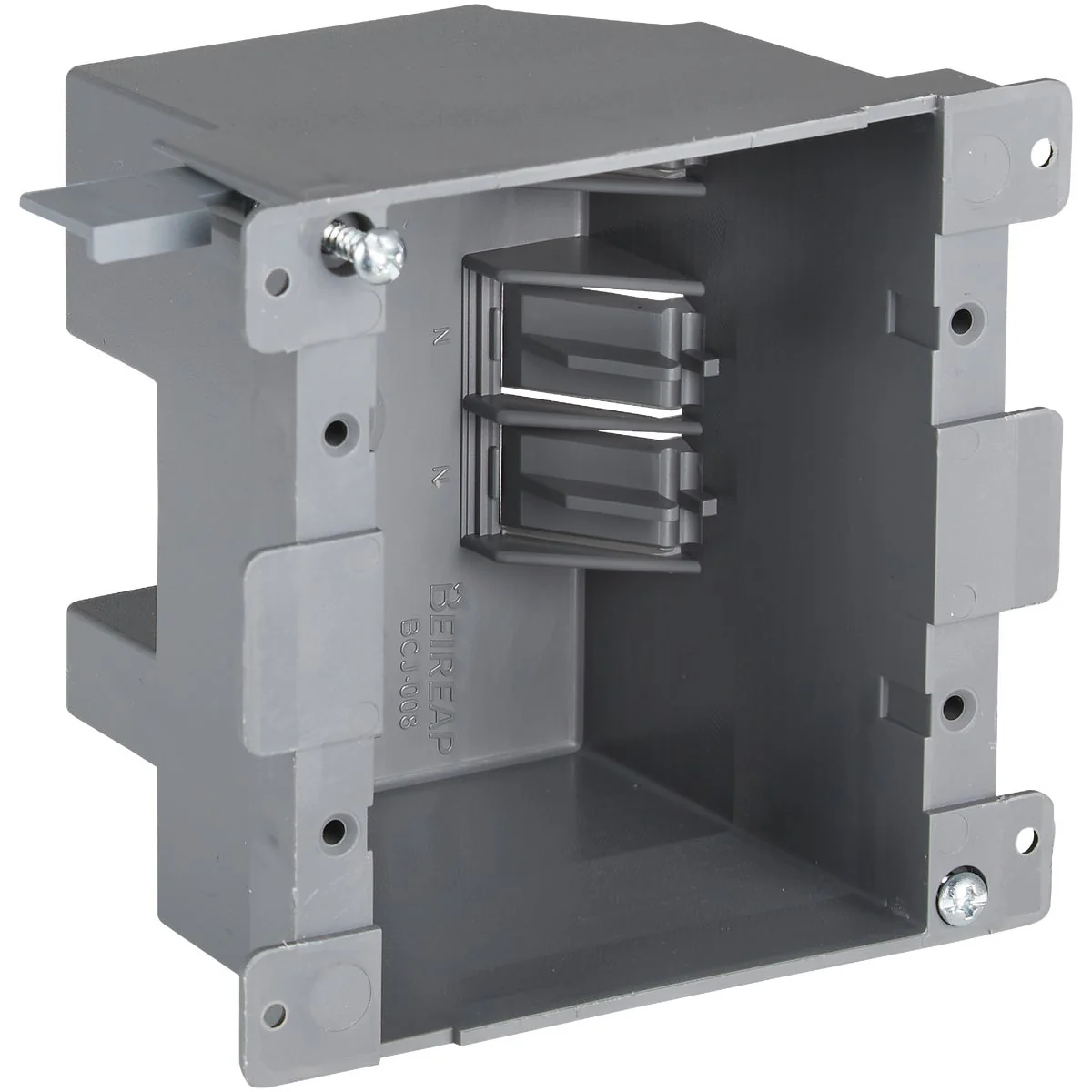 Modern 2-Gang PVC Molded Old Work Wall Electrical Box 25 Cu. In. Enhanced