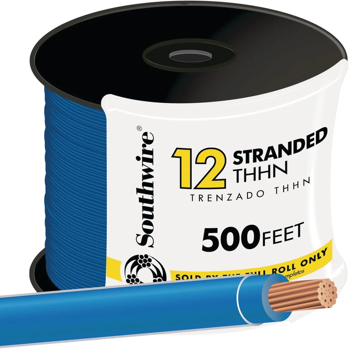 Trendy Southwire 500 Ft. 12 AWG Stranded Blue THHN Electrical Wire High-Grade