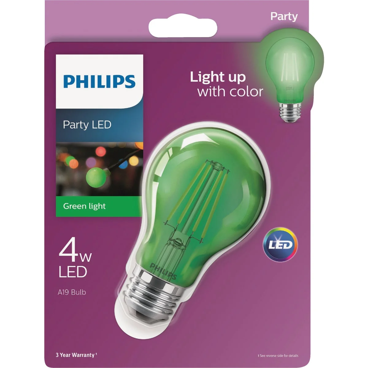 Innovative Philips Green A19 Medium 4W Indoor Outdoor LED Decorative Party Light Bulb Verified