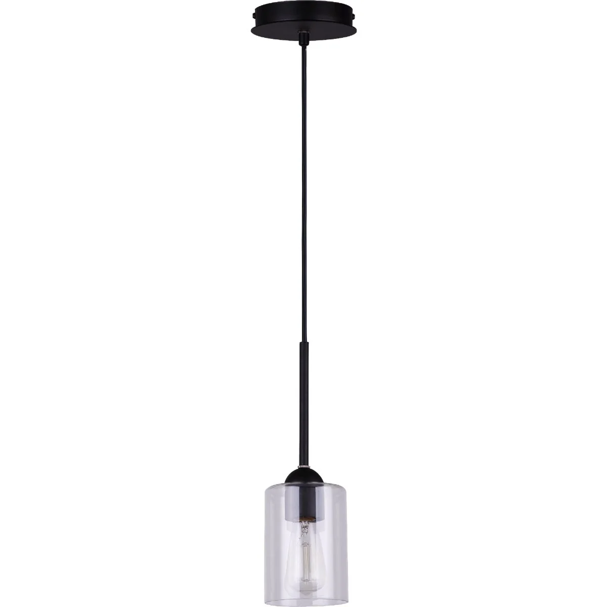 Excellent Home Impressions 1-Bulb Black Incandescent Cord Pendant Light Fixture Clear Glass Clean