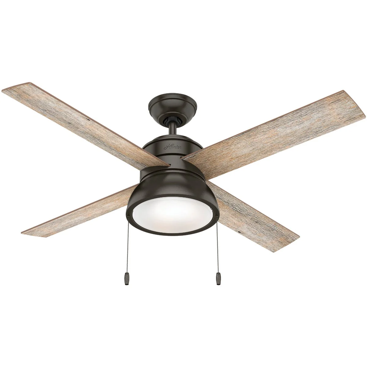 Eco-Friendly Hunter Loki 52 In. Noble Bronze Ceiling Fan with Light Kit Recyclable