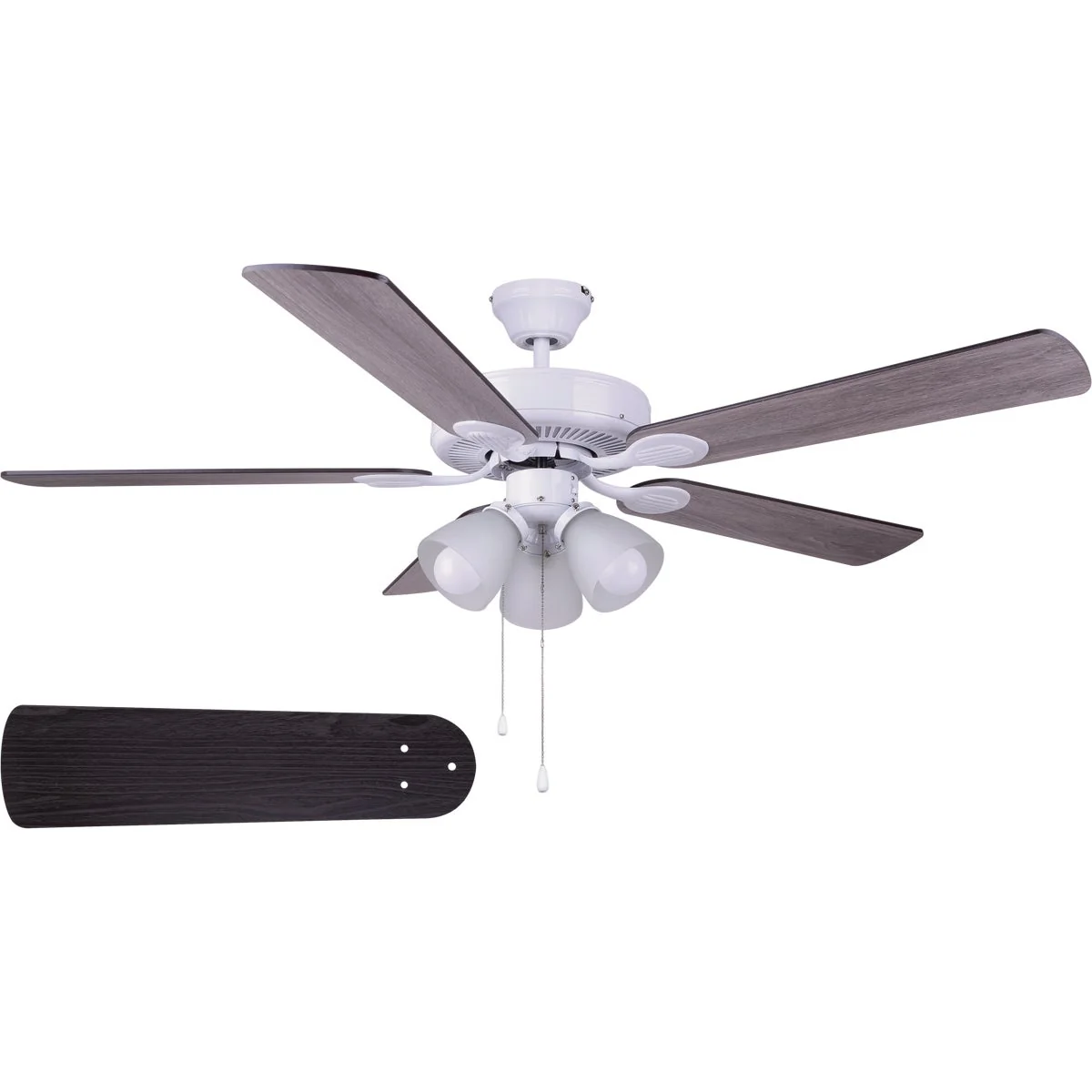 Artisan Home Impressions Villa 52 In. White Ceiling Fan with Light Kit Organic