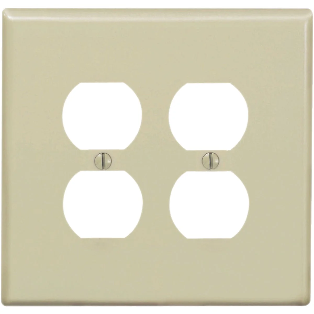 Stylish Leviton Mid-Way 2-Gang Thermoplastic Nylon Outlet Wall Plate Ivory Next-Generation