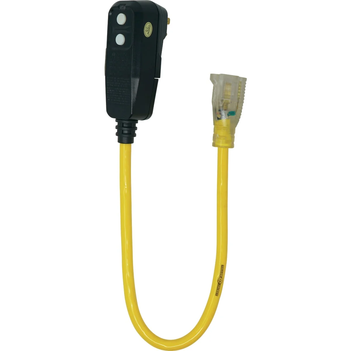 Clean Yellow Jacket 2 Ft. 15A 125V Right Angle GFCI Plug Adapter Cord Specialty