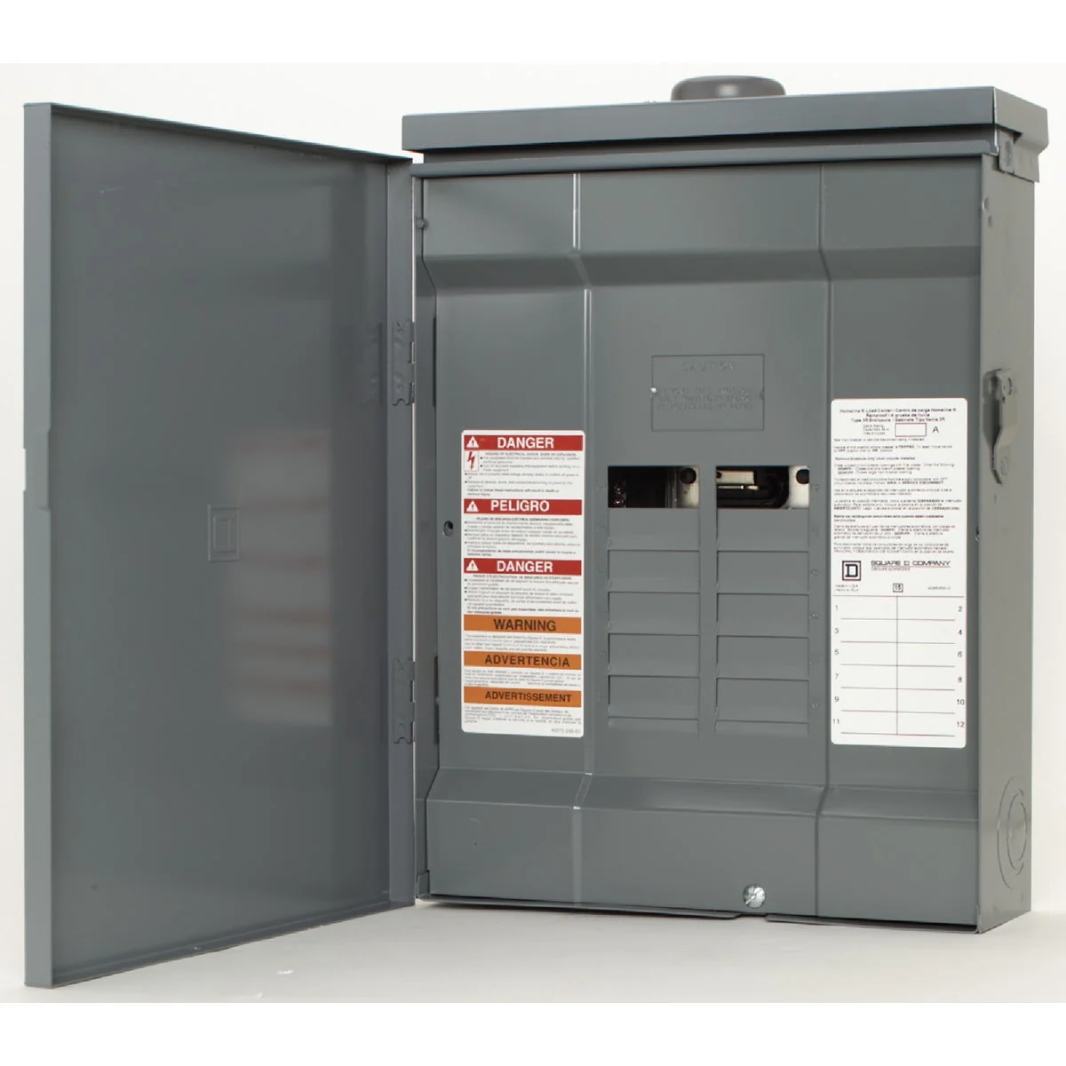 Eco-Friendly Square D Homeline 125A 12-Space 24-Circuit Raintight Main Lug Plug-on Neutral Load Center User-Friendly