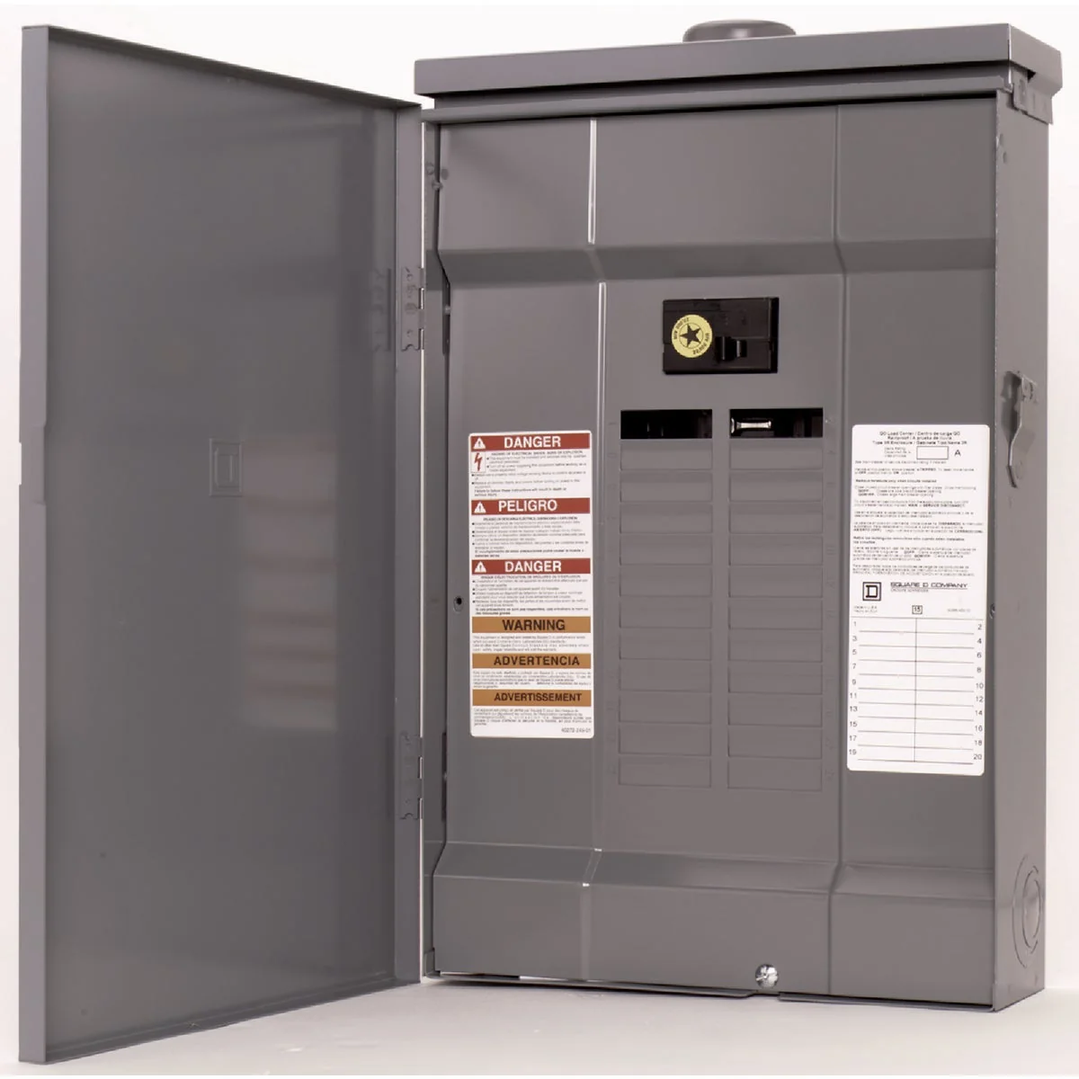 Advanced Square D QO 100A 24-Space 24-Circuit Raintight Main Breaker Plug-on Neutral Load Center Casual