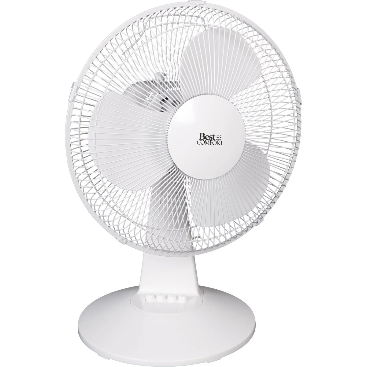 First-Class Comfort 16 In. 3-Speed Gray White Oscillating Table Fan Original
