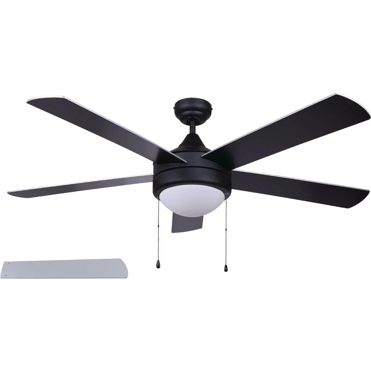 Detailed Home Impressions Preston 52 In. Black Ceiling Fan with Light Kit Artisan