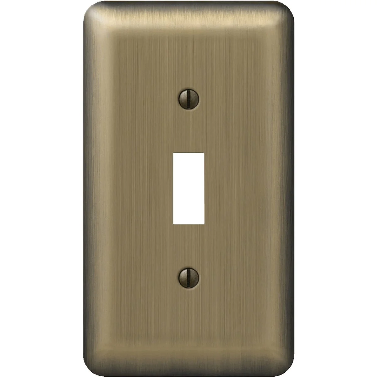 Refined Amerelle 1-Gang Stamped Steel Toggle Switch Wall Plate Brushed Brass Enhanced
