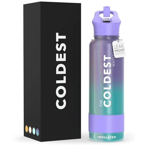 Organic Coldest Insulated Water Bottle with Straw Lid Sophisticated