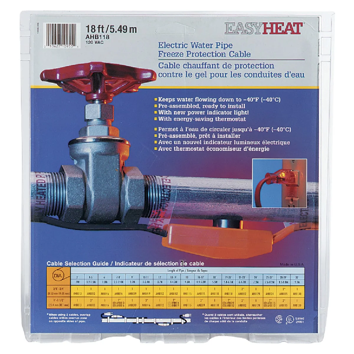 Solid Easy Heat 18 Ft. 120V Pipe Heating Cable Durable