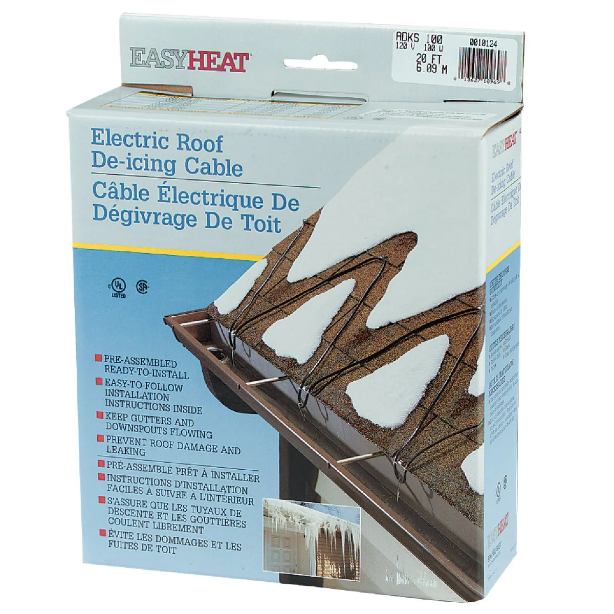Carefully Designed Easy Heat 20 Ft. 120V 5W De-Icing Roof Cable User-Friendly