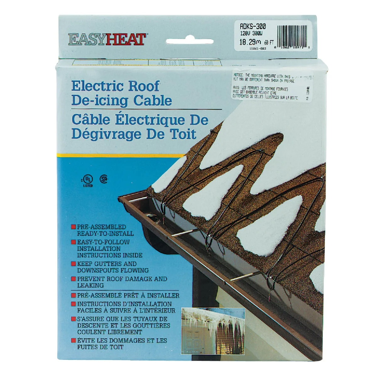 Advanced Easy Heat 60 Ft. 120V 5W De-Icing Roof Cable Environmentally Friendly