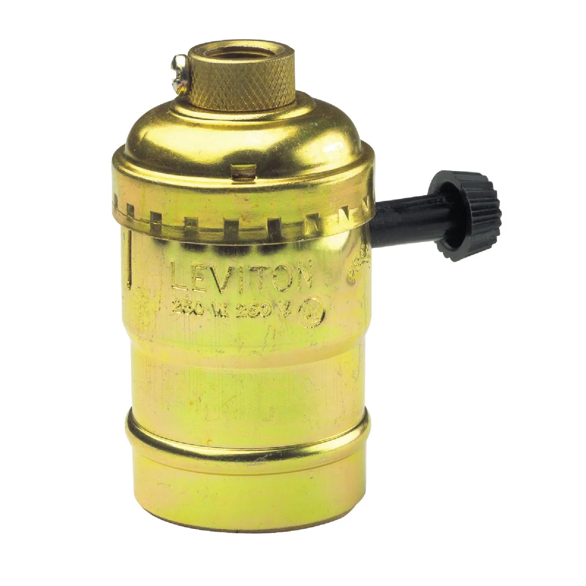 Flexible Leviton Turn-Knob Medium Base Brass Lamp Socket Pure