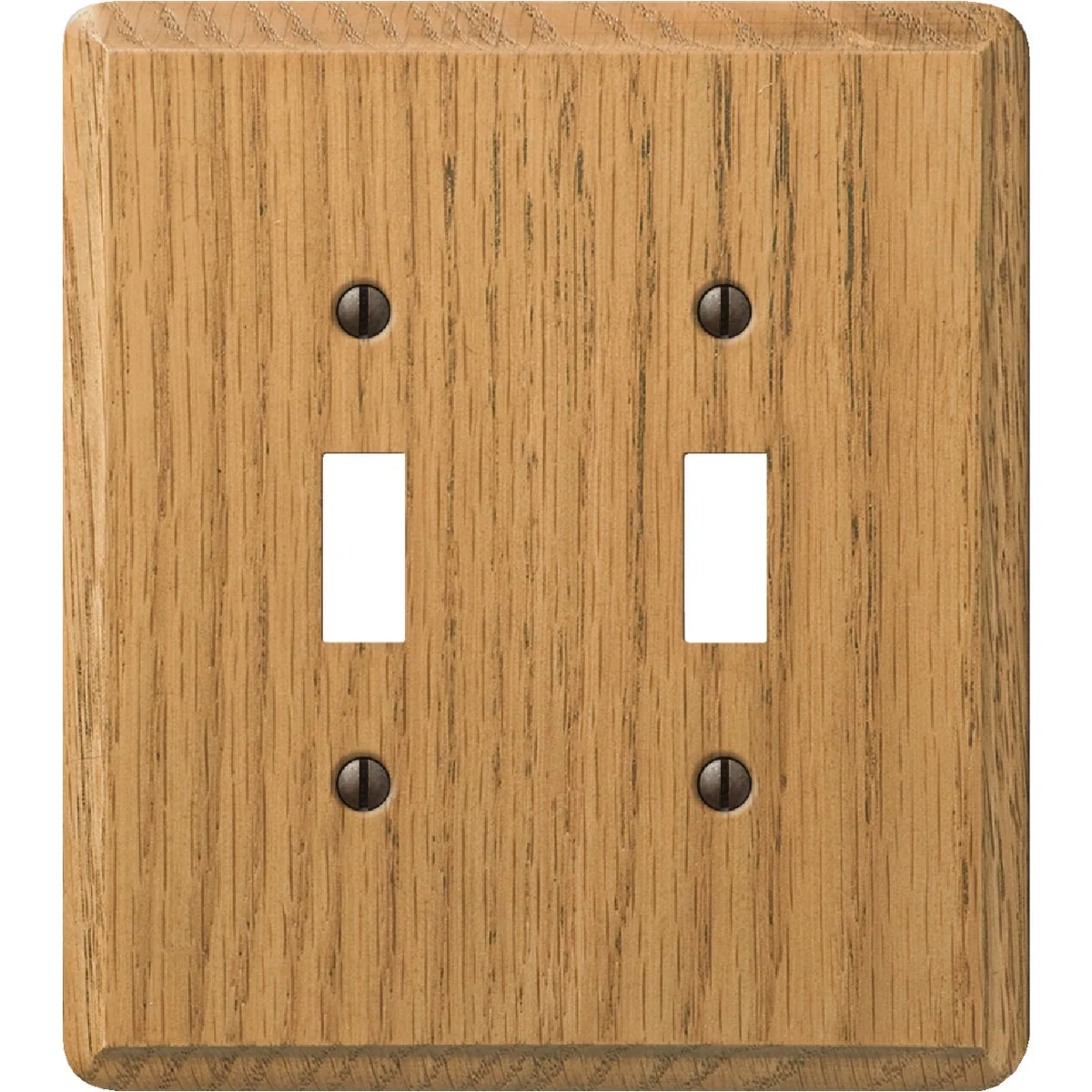 Organic Amerelle 2-Gang Solid Oak Toggle Switch Wall Plate Light Oak Minimalist