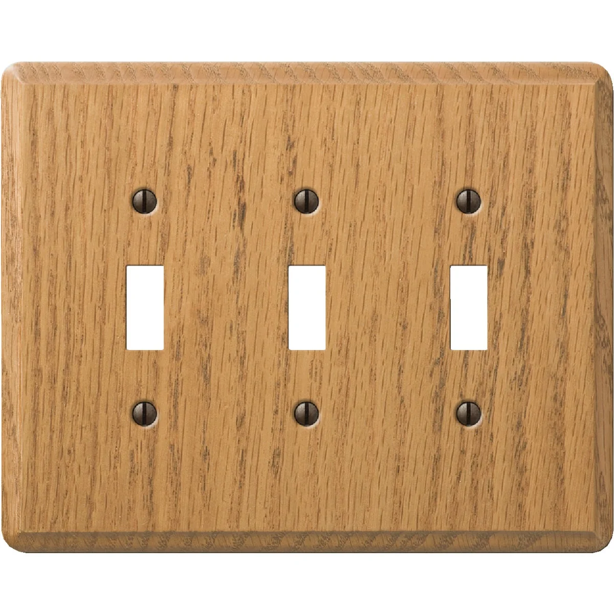 Traditional Amerelle 3-Gang Solid Oak Toggle Switch Wall Plate Light Oak Sophisticated