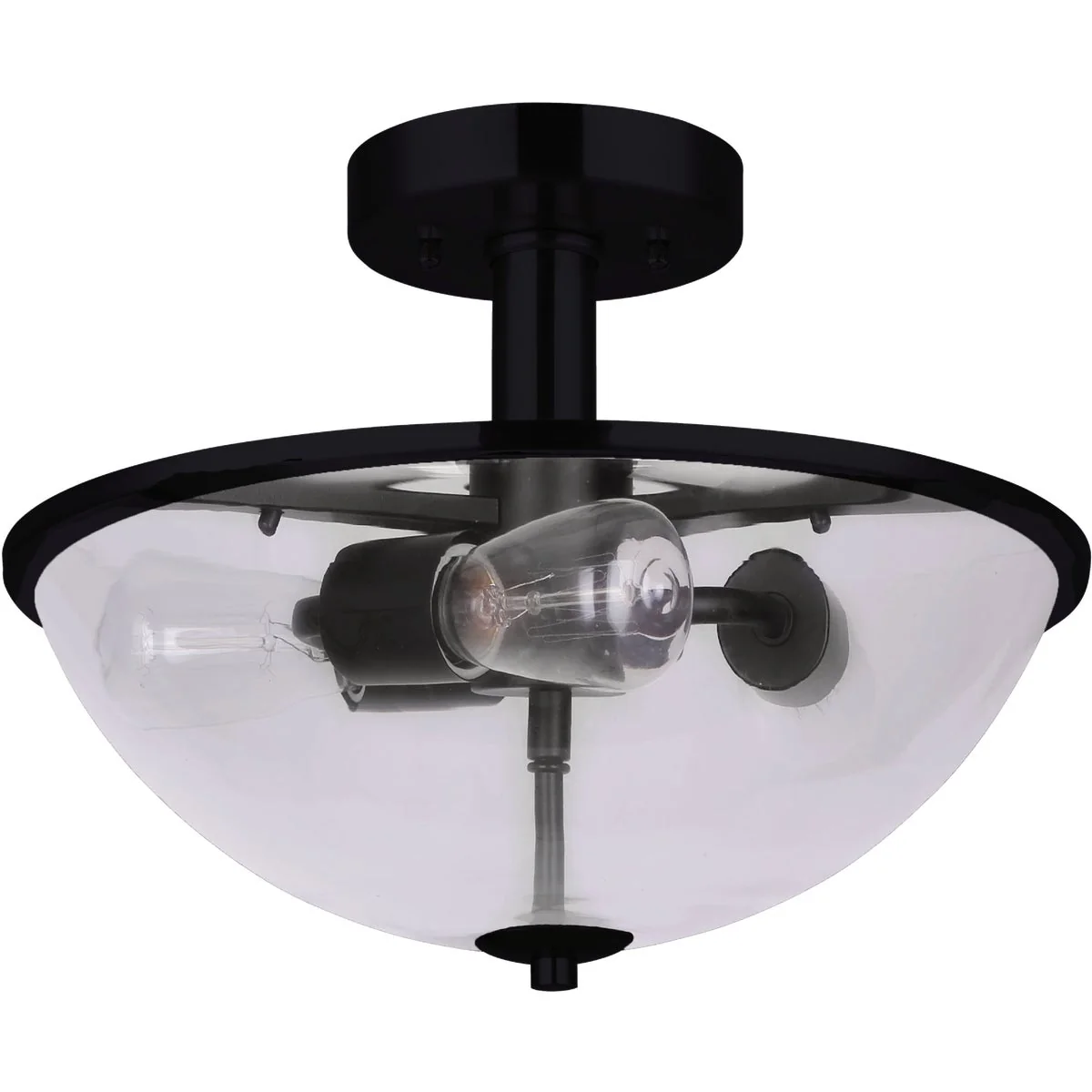 Eco-Friendly Home Impressions 16.5 In. Matte Black Semi-Flush Mount Ceiling Light Fixture Relaxed