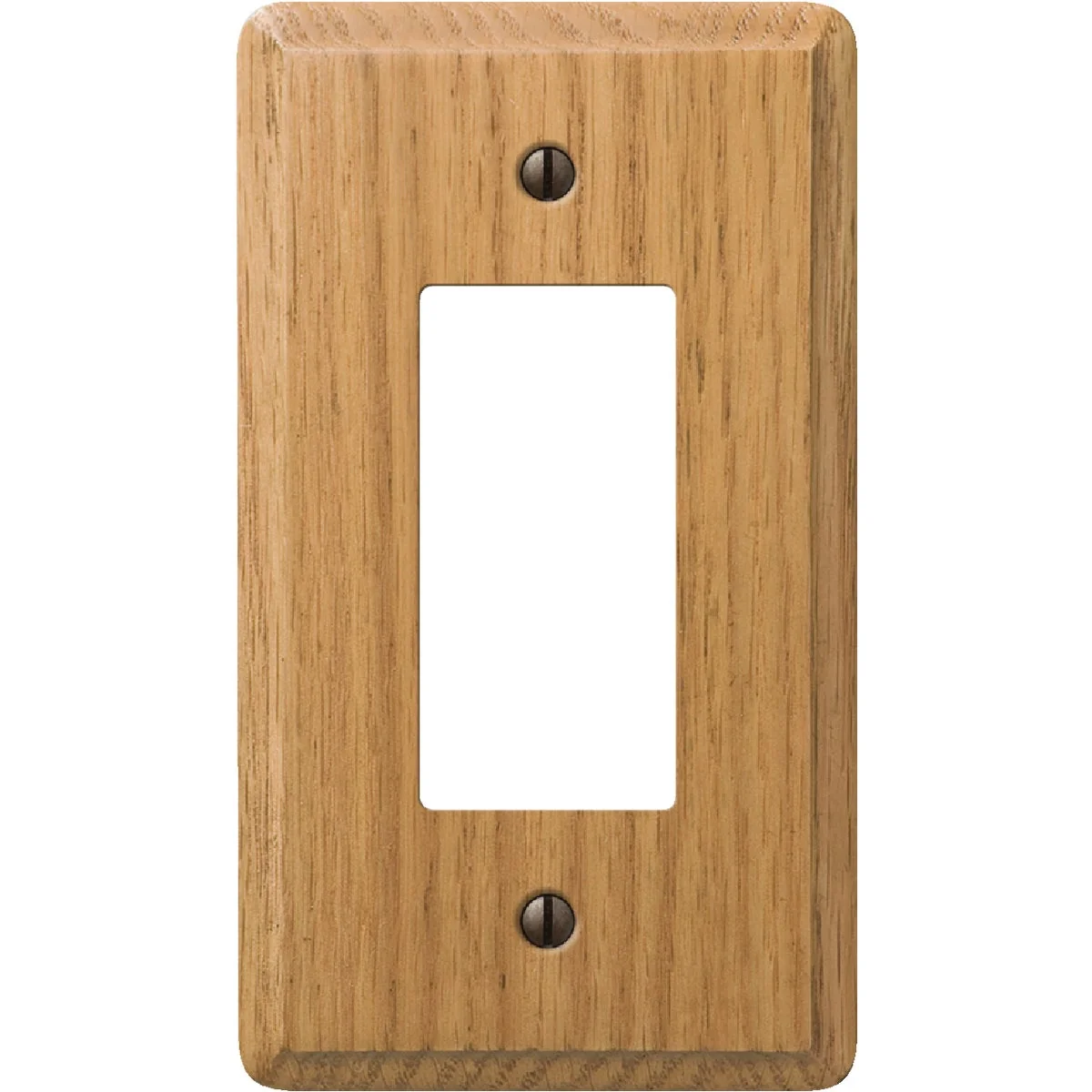 Safe Amerelle 1-Gang Solid Oak Rocker Decorator Wall Plate Light Oak Sophisticated