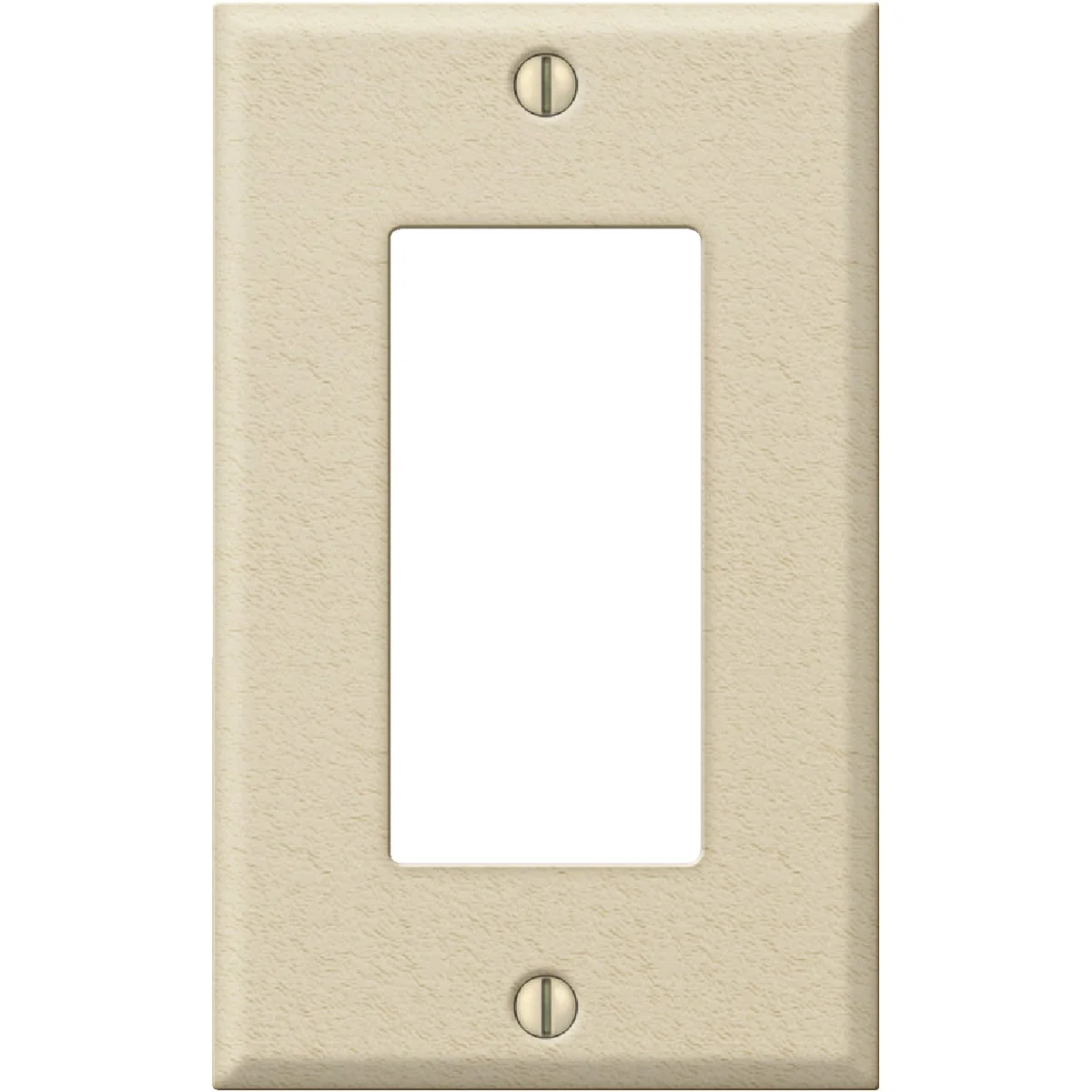 Smooth Amerelle PRO 1-Gang Stamped Steel Rocker Decorator Wall Plate Ivory Wrinkle Next-Generation