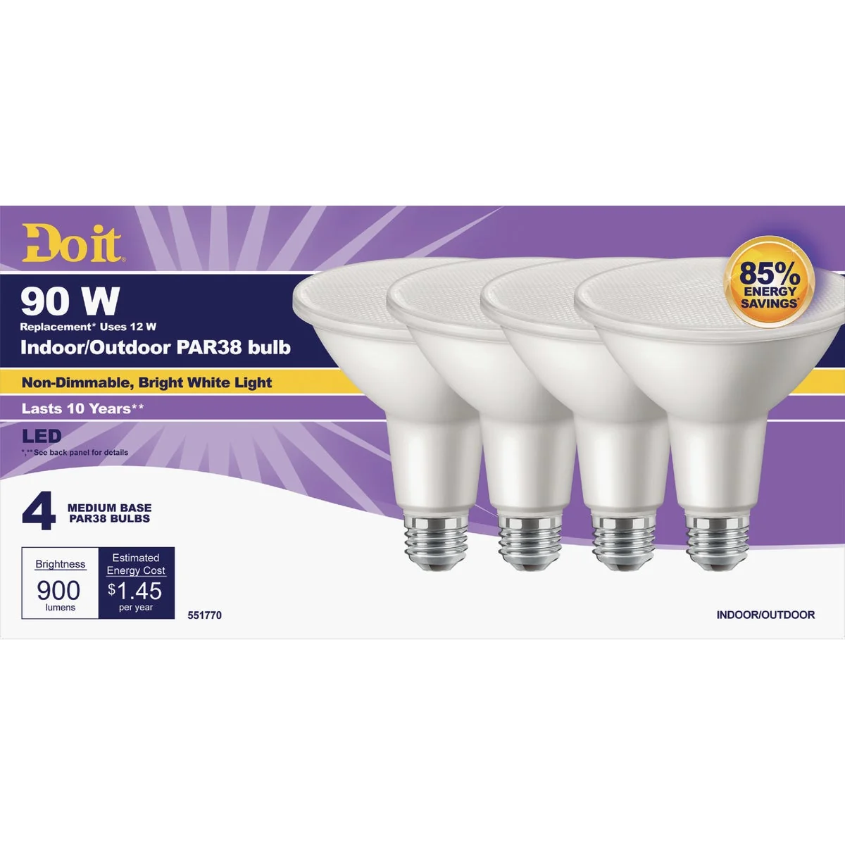 Safe Do it 90W Equivalent Bright White PAR38 Medium LED Floodlight Light Bulb 4-Pack Healthy