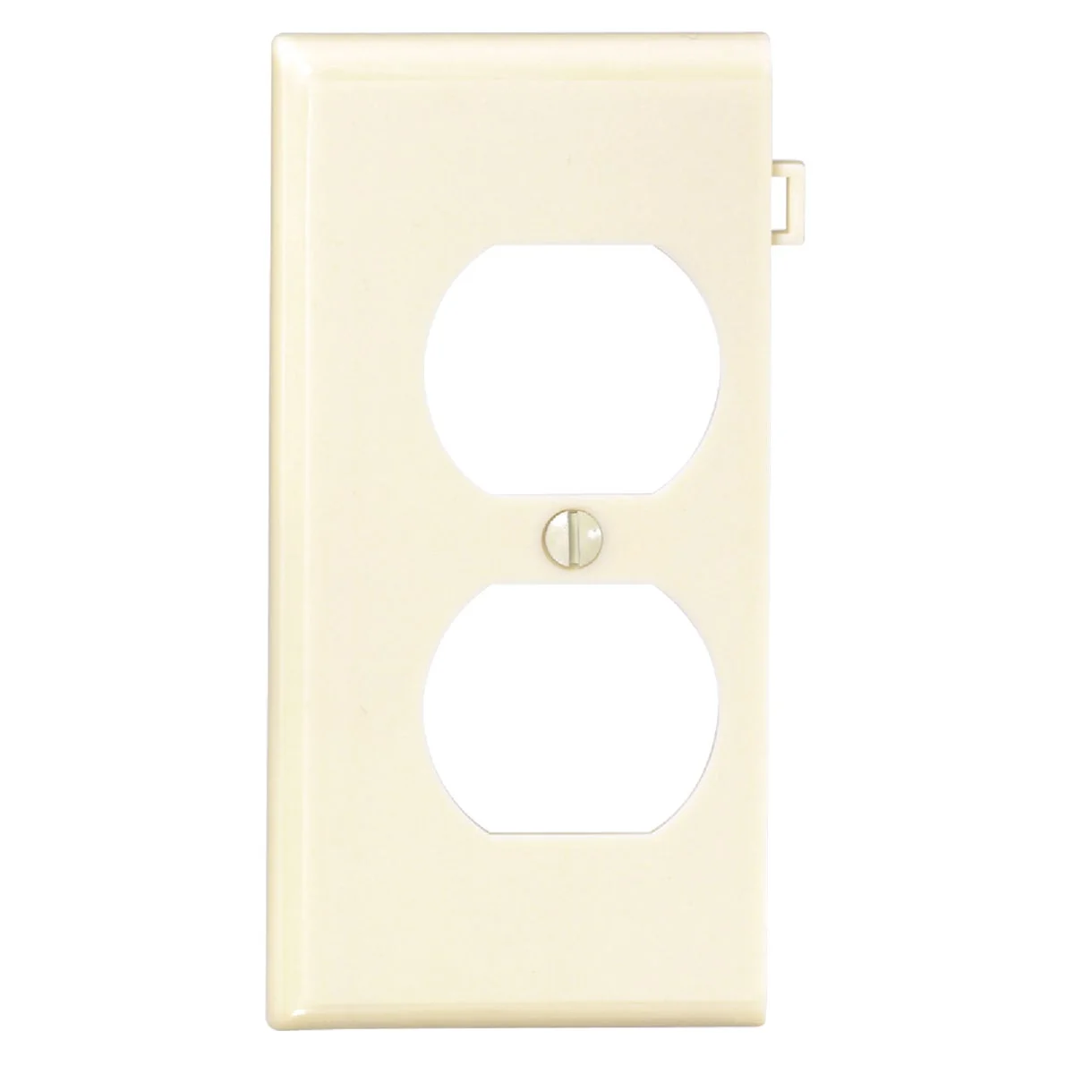 Fine Leviton Duplex End Sectional 1-Gang Plastic Outlet Wall Plate Ivory First-Class