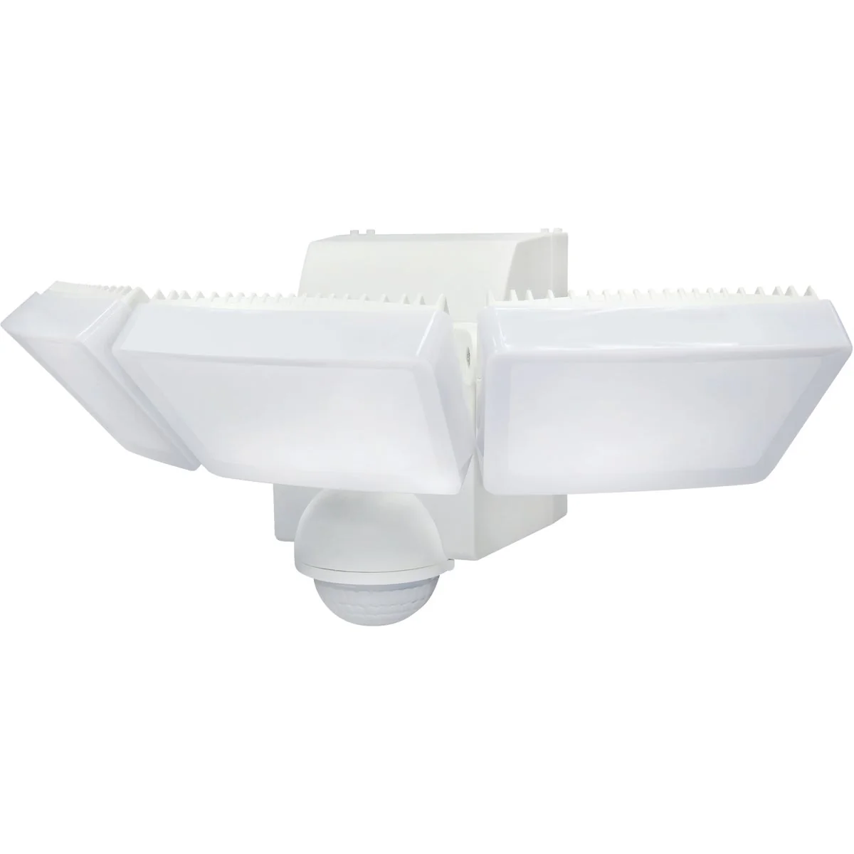 First-Class IQ America White 1200 Lm. LED Motion Sensing Battery Operated 3-Head Security Light Fixture World-Class