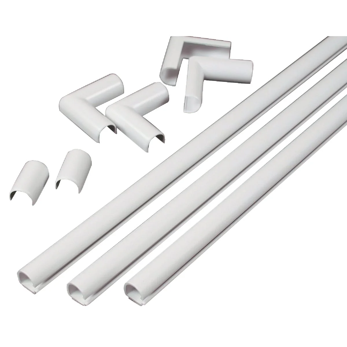 High-Grade Wiremold CordMate 1 2 In. x 3 Ft. White Channel Detailed