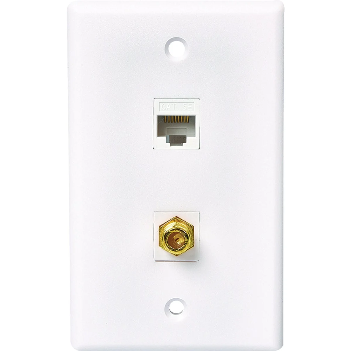 Next-Generation RCA White Flush Mount Plastic CAT 5E 6 Data Coax Wall Jack Authentic