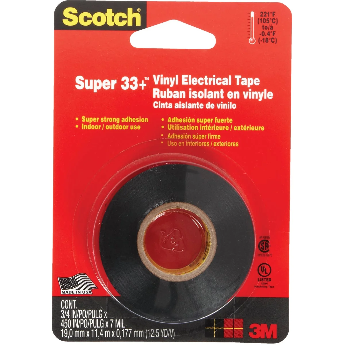 Clean 3M Scotch General Purpose 3 4 In. x 450 In. Electrical Tape Original