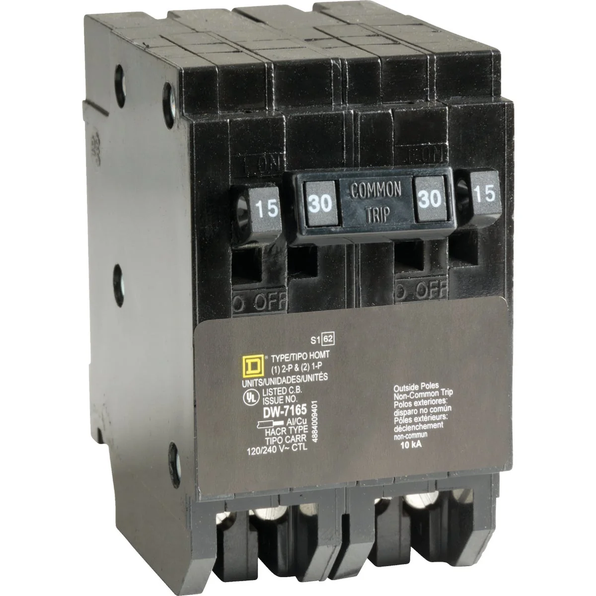 Trendy Square D Homeline 15A 15A 30A Double-Pole Standard Trip Quad Tandem Circuit Breaker Official