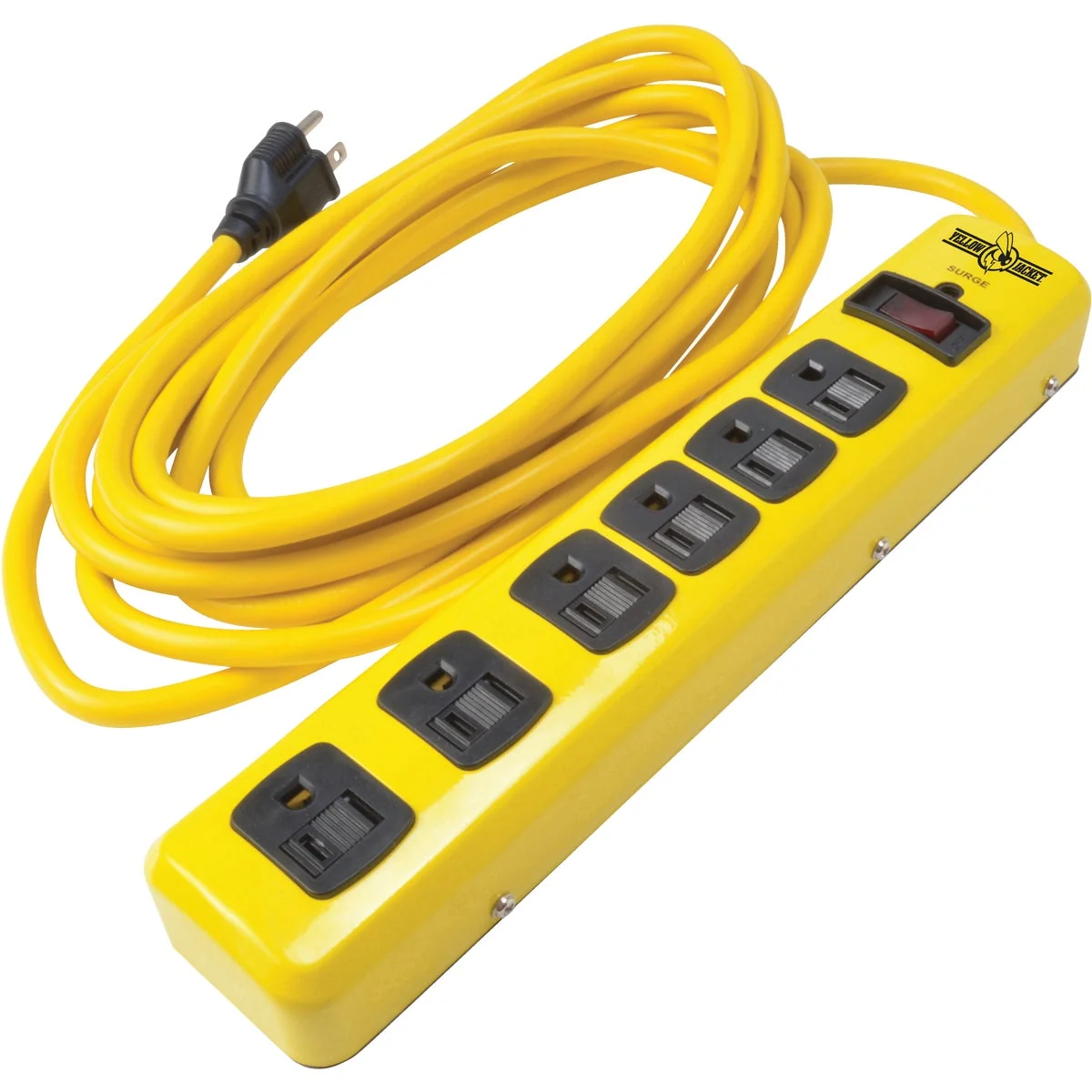 World-Class Yellow Jacket 6-Outlet 1440J Hi-Vis Yellow Surge Protector Strip with 15 Ft. Cord Outstanding