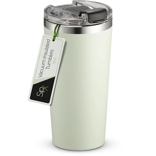 Smooth 16 oz Insulated Coffee Tumbler with Leakproof Lid Easy-to-Use