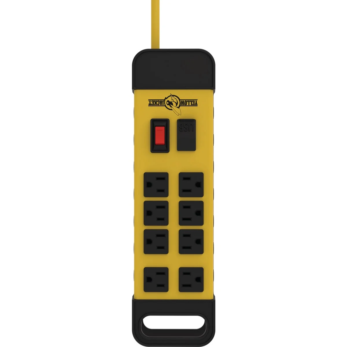 Advanced Yellow Jacket 8-Outlet Yellow Metal Power Block with 6 Ft. Cord Top-Quality