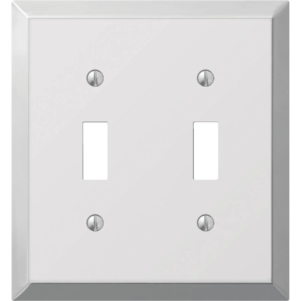 Genuine Amerelle 2-Gang Stamped Steel Toggle Switch Wall Plate Polished Chrome Original Design