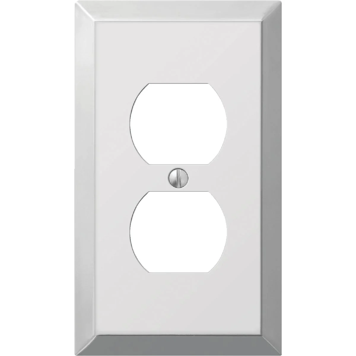 Enhanced Amerelle 1-Gang Stamped Steel Outlet Wall Plate Polished Chrome Certified