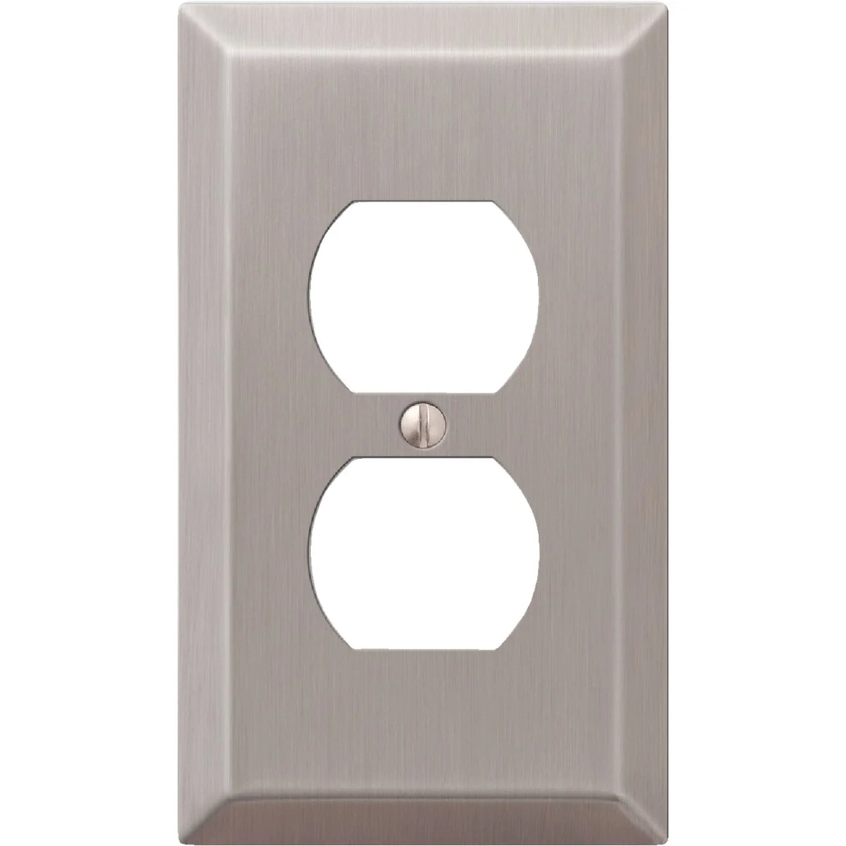 Crafted Amerelle 1-Gang Stamped Steel Outlet Wall Plate Brushed Nickel Consistent