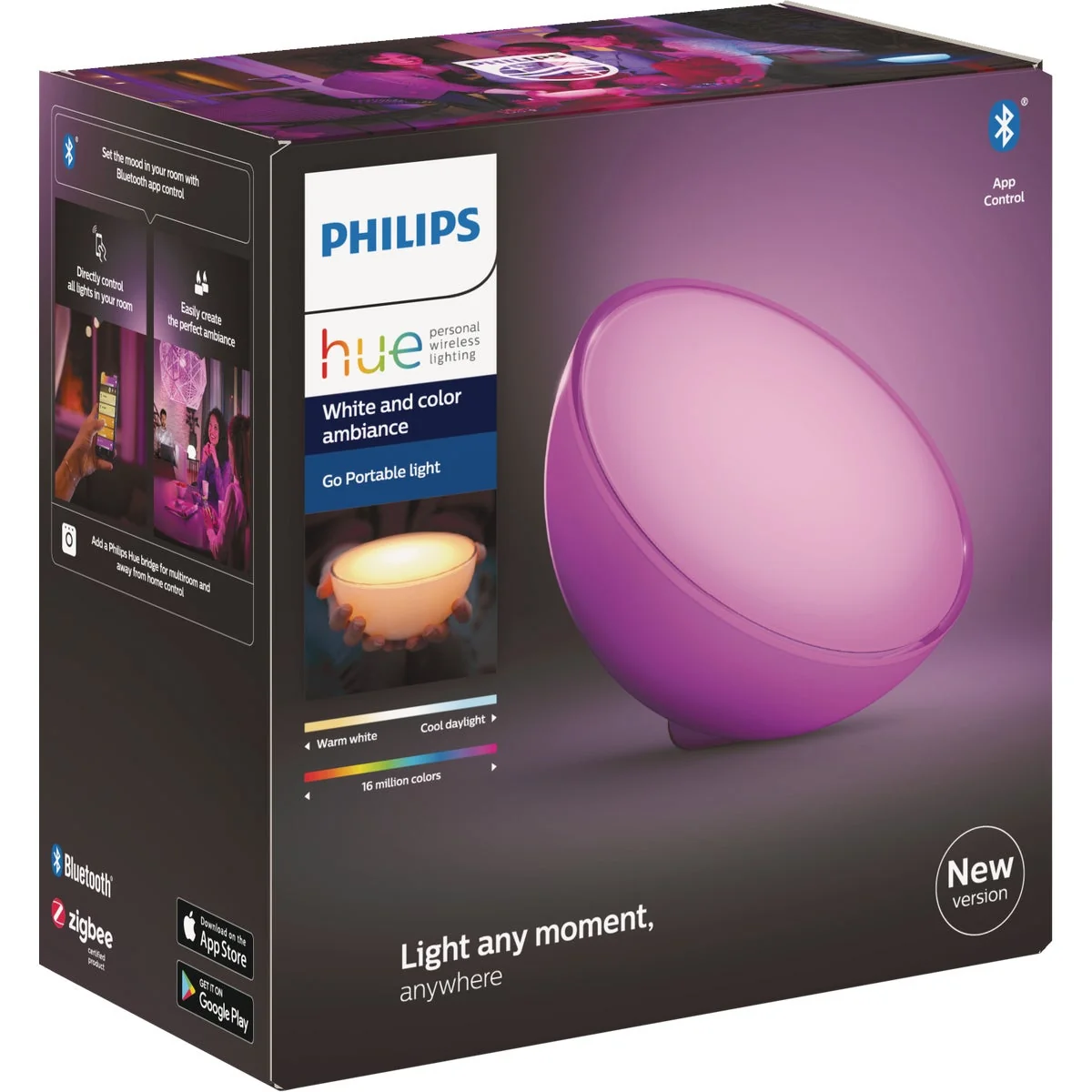 Official Philips Hue Go White Color Ambiance Bluetooth LED Portable Smart Lamp Pure