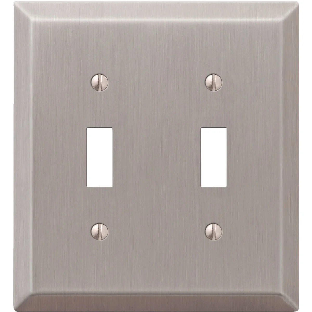Certified Amerelle 2-Gang Stamped Steel Toggle Switch Wall Plate Brushed Nickel Exceptional