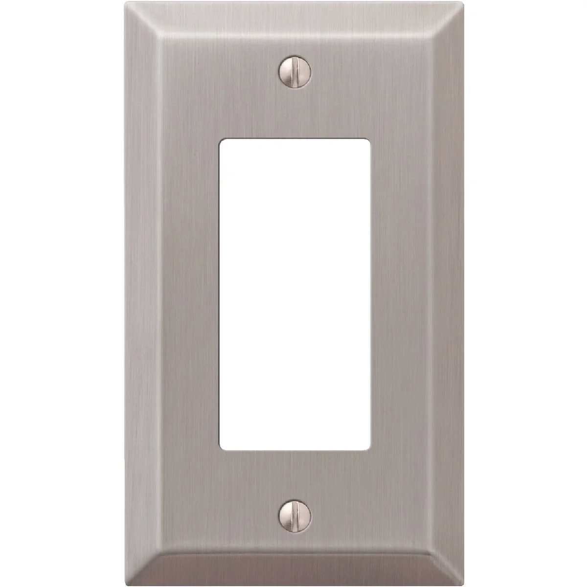 First-Class Amerelle 1-Gang Stamped Steel Rocker Decorator Wall Plate Brushed Nickel Contemporary