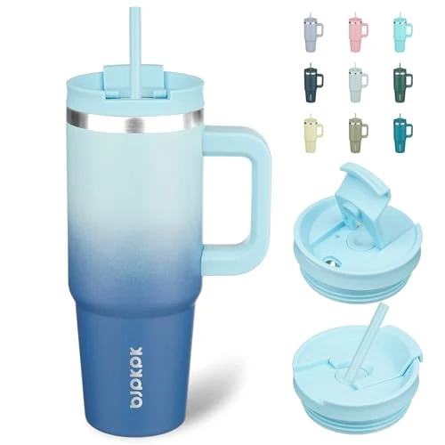 Environmentally Friendly 30 oz Insulated Tumbler with Handle Straw Certified