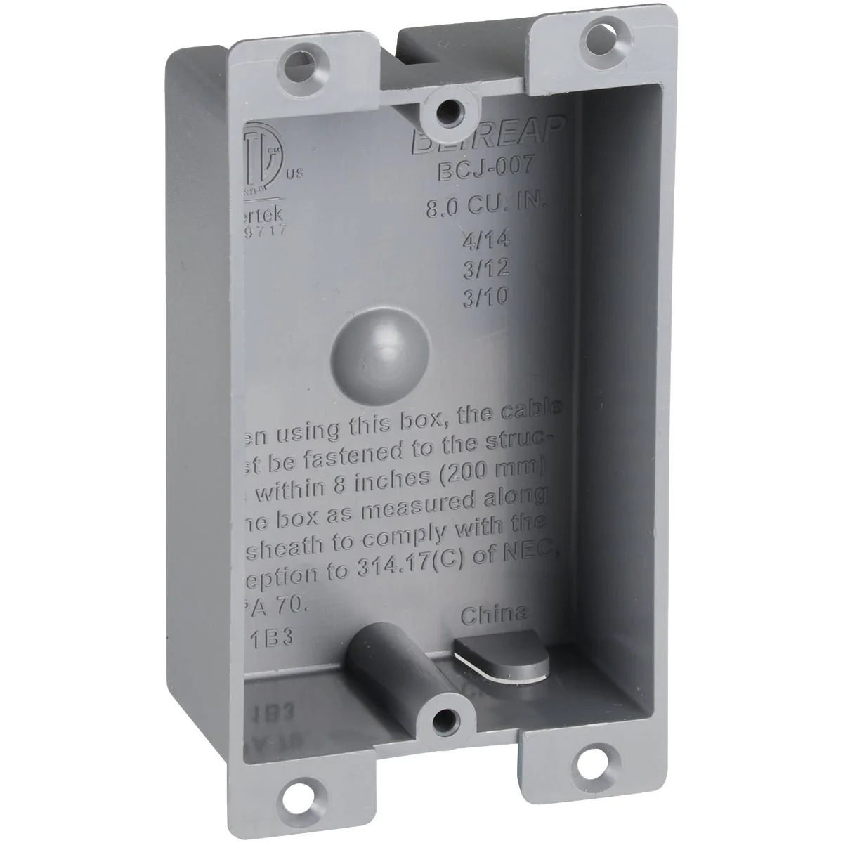 Fast 1-Gang PVC Molded Old Work Wall Electrical Box 8 Cu. In. Trusted