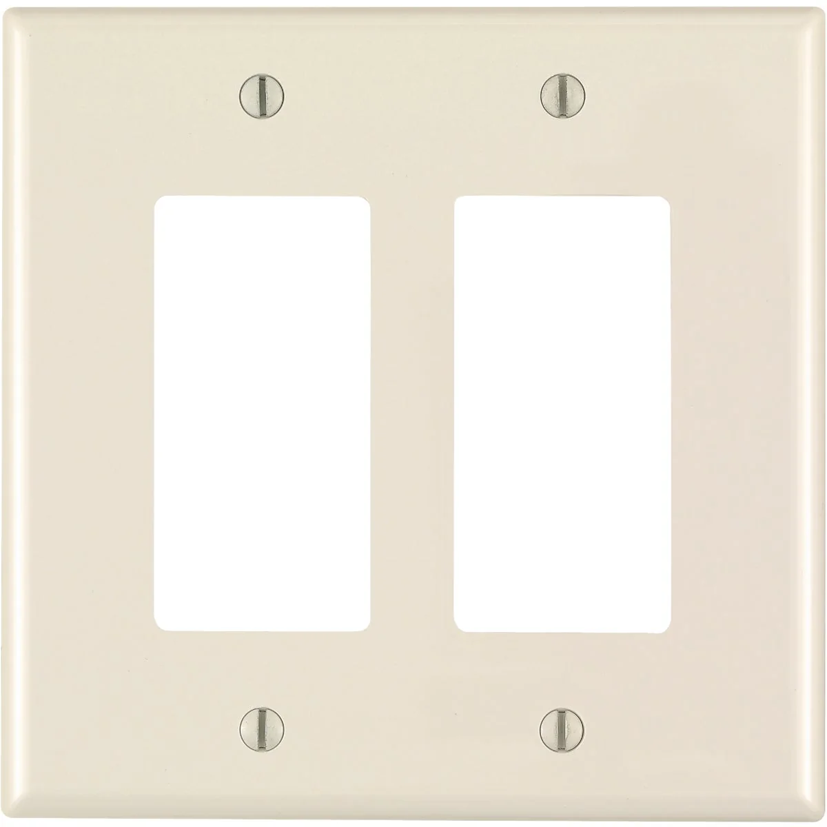 Fine Crafted Leviton Decora 2-Gang Thermoplastic Nylon Mid-Way Rocker Wall Plate Light Almond Solid
