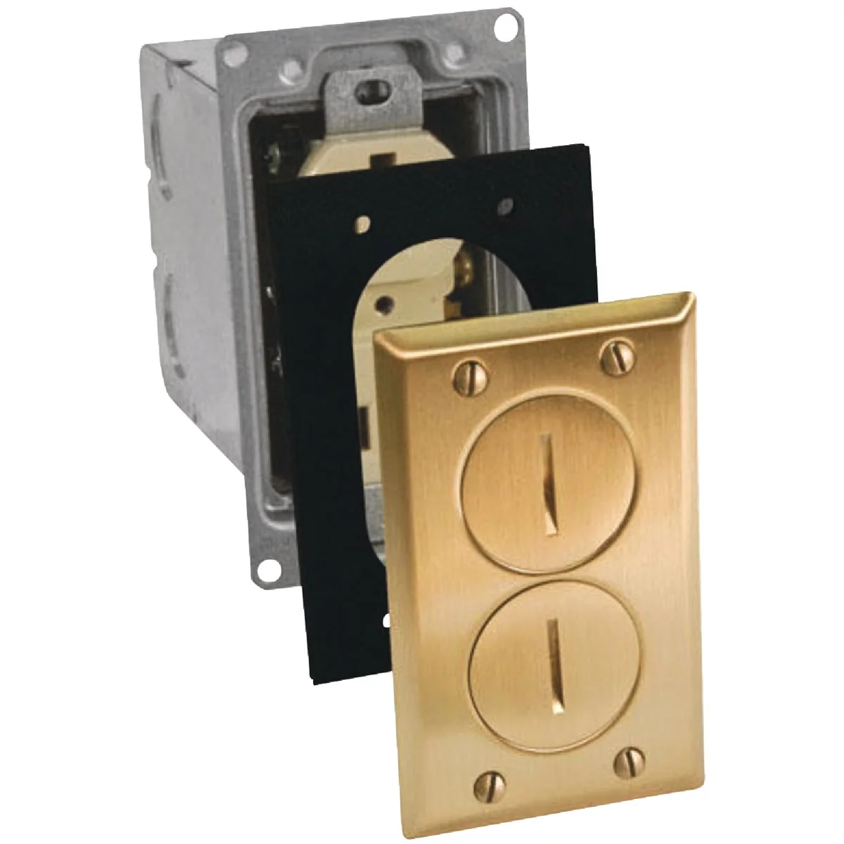 Organic Raco Brass Rectangular Floor Box Outlet Kit Luxury