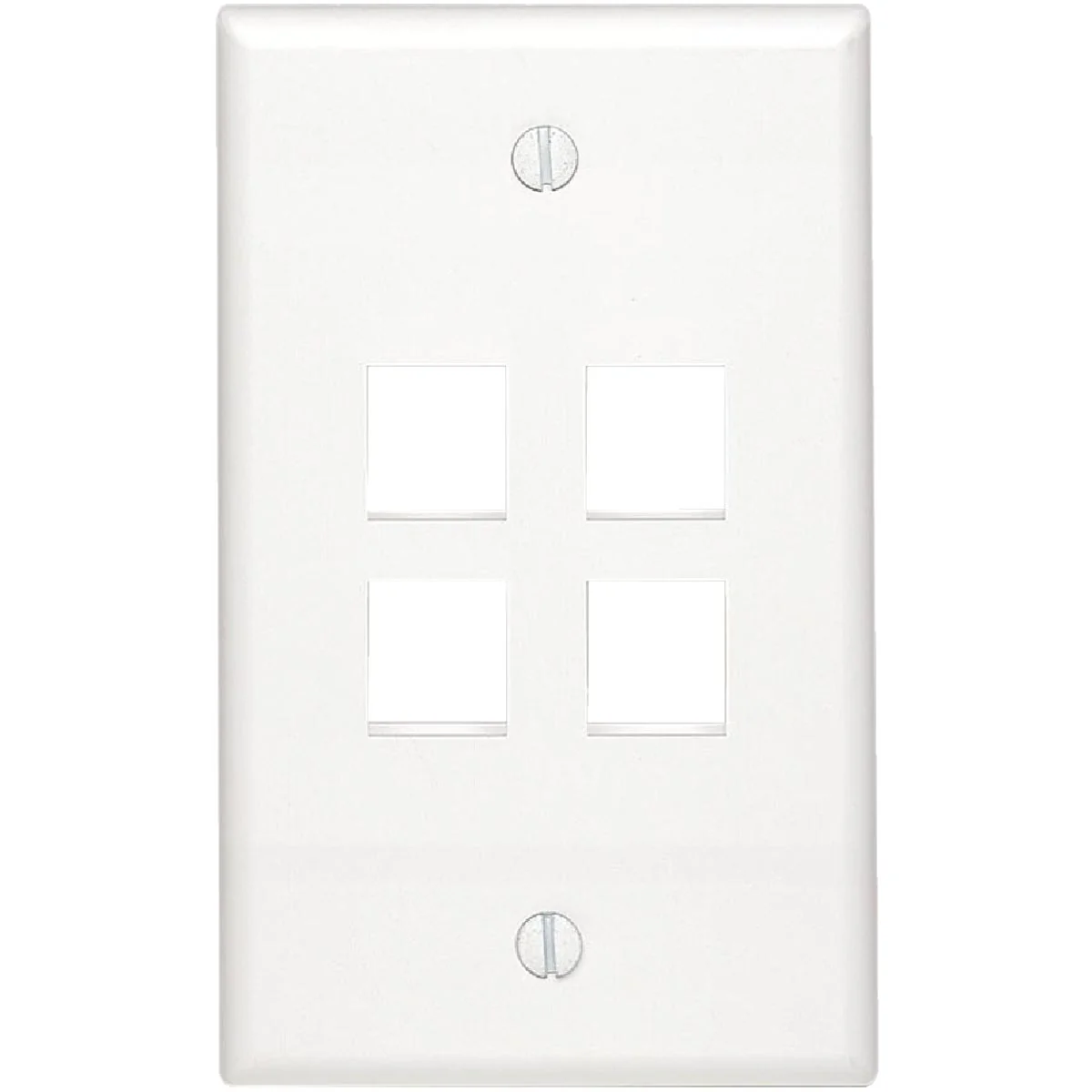 High-End Leviton Quickport 4-Port White Flush Mount Wall Plate Original