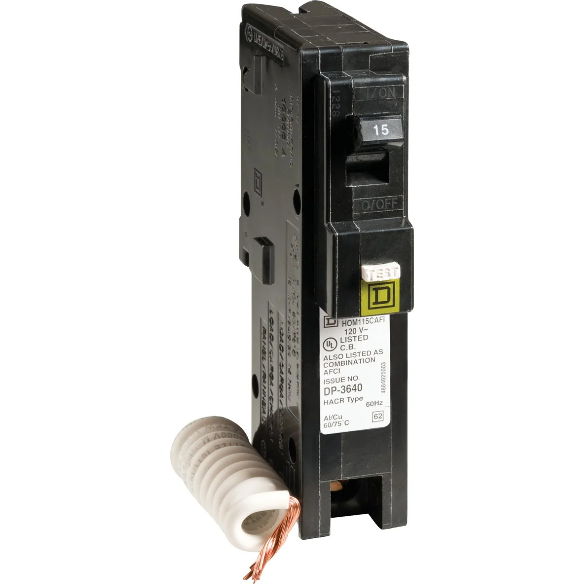 Practical Square D Homeline 15A Single-Pole CAFCI Combination Arc Fault Breaker Eco-Friendly